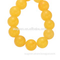 Women Gift Yellow Glass Jewelry Beads Round Shape Jewelry Finding Beads
